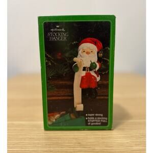 Hallmark CHRISTMAS Santa Claus Stocking Hanger VINTAGE